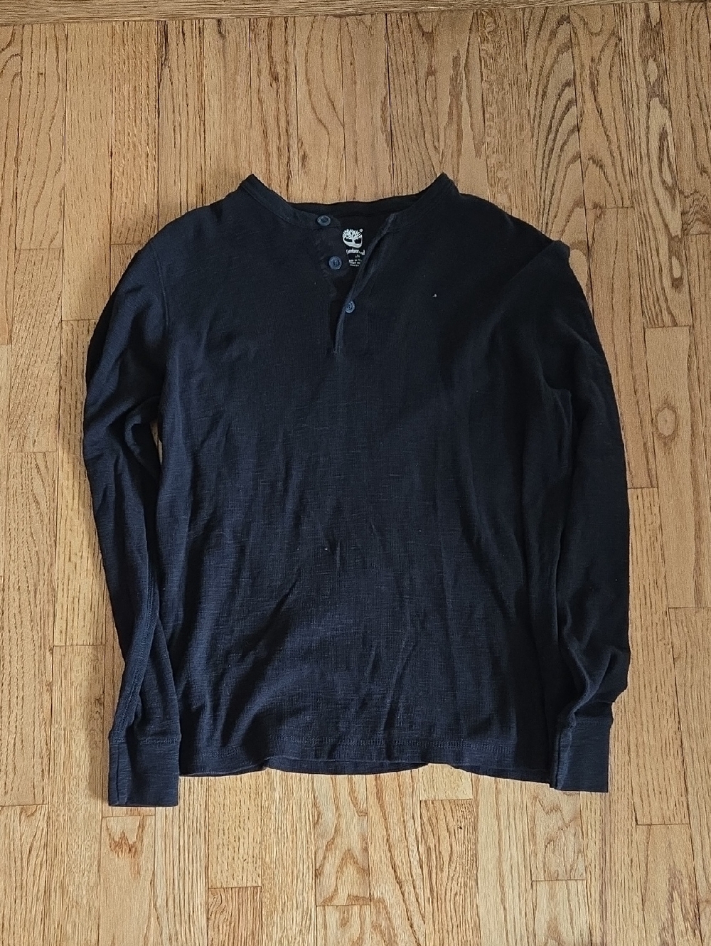 Men's Timberland Black Thermal Henley Shirt Size Large